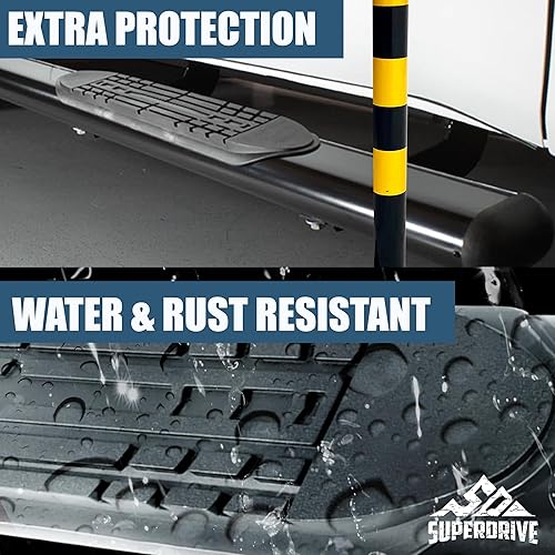 Miniatura 9 de SUPERDRIVE - Estribos ovalados curvados compatibles con Dodge Ram 1500 Crew Cab 2019-2022 (no compatible con cuerpo clásico) (negro, 4 pulgadas de