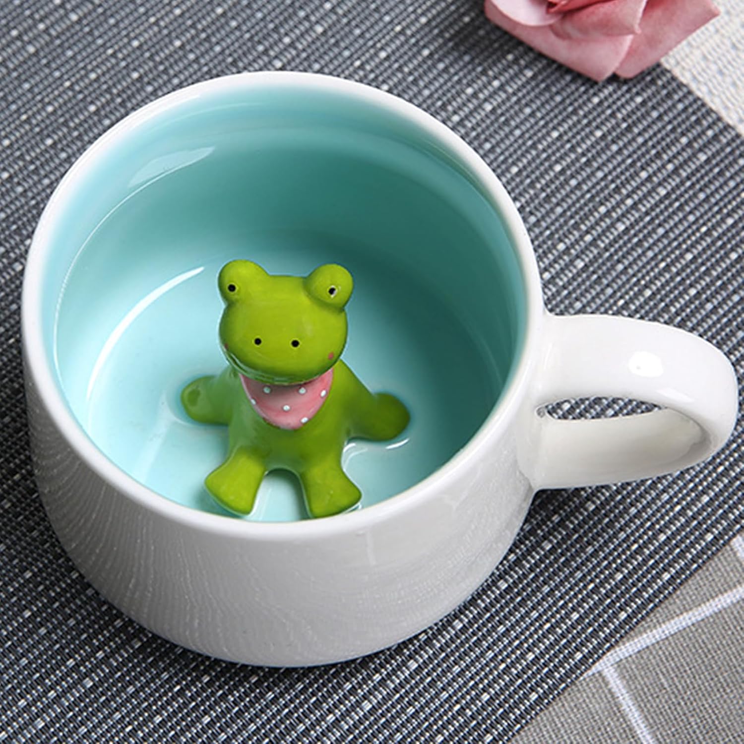 Arawat Frog Coffee Mugs Animal Inside Cups 12 Oz Funny Coffee Mugs with Handle Cute Coffee Mugs Tea Cups with Spoon Kids Mugs Ceramic Novelty Cups Birthday Gift for Women Friends Unique Coffee Mug image 5