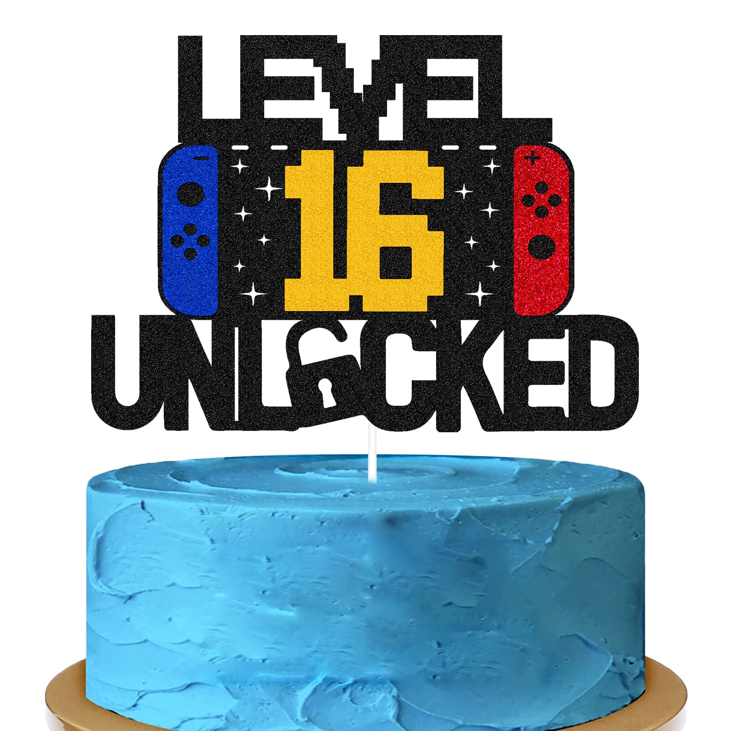 Amazon.com: Level 16th Unlocked Sign Cake Topper Happy 16th