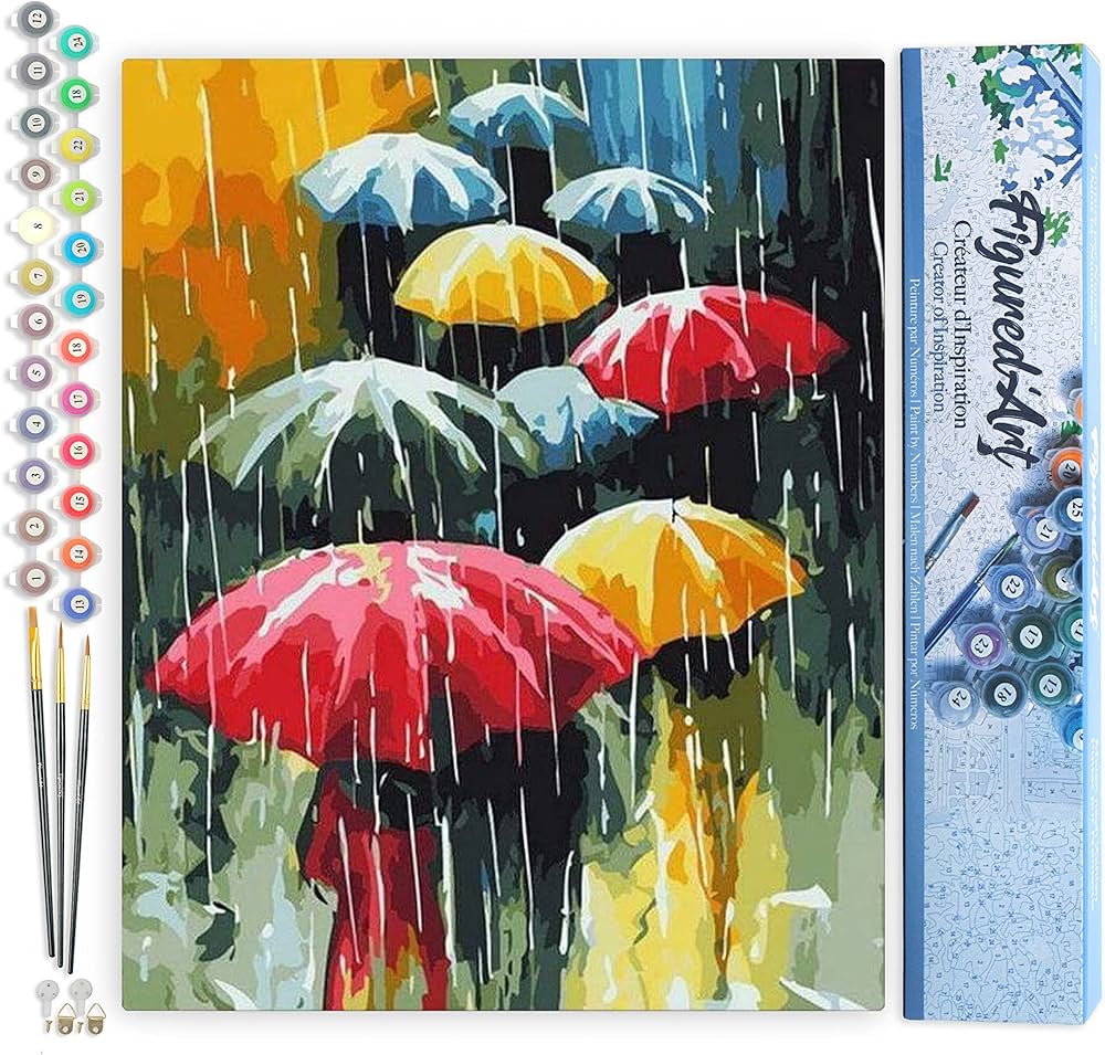 Figured'Art Pintar Por Numeros Adultos Ciudades De Playa - Manualidades Pintura Acrilica Kit Cuadro DIY Completo - 40x50cm Monta Tu Propio Bastidor