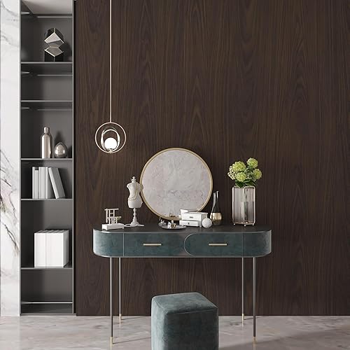Miniatura 4 de BAYYA Papel tapiz de madera marrón mate grueso, papel tapiz de madera marrón mate, papel tapiz autoadhesivo para cocina, papel adhesivo de madera