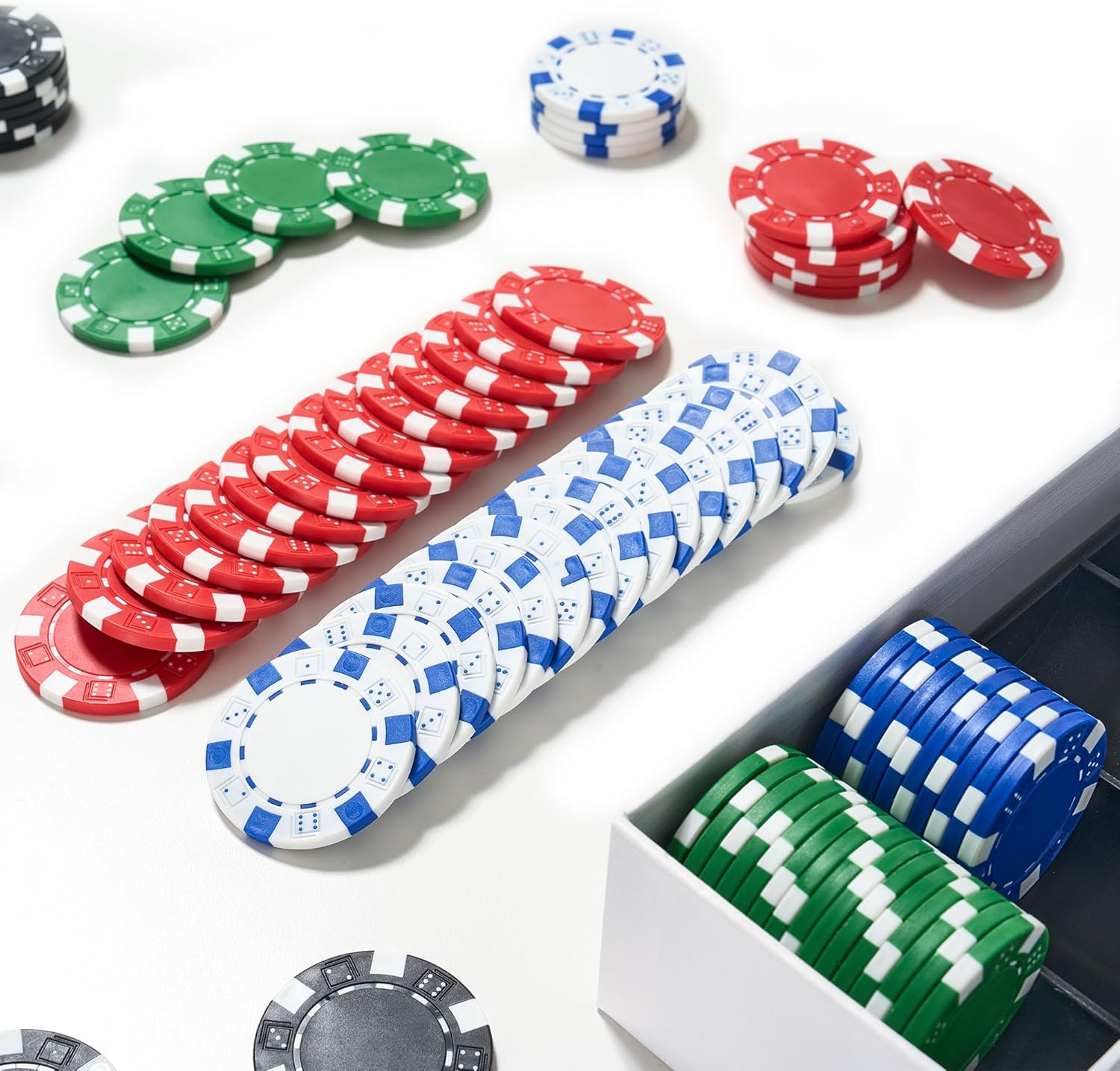 Boyzhood Poker Chips,Poker Set with Aluminum Travel Case,11.5 Gram Poker Chips Set for Texas Holdem Blackjack Gambling. (100Pcs)