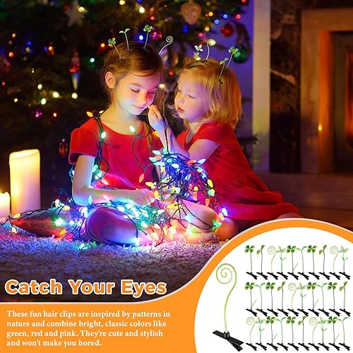 Miniatura 4 de 30 pinzas para el pelo de brotes de frijol, horquillas para plantas de estilo mixto, horquillas para el cabello, pasador de hierba, mariposa,