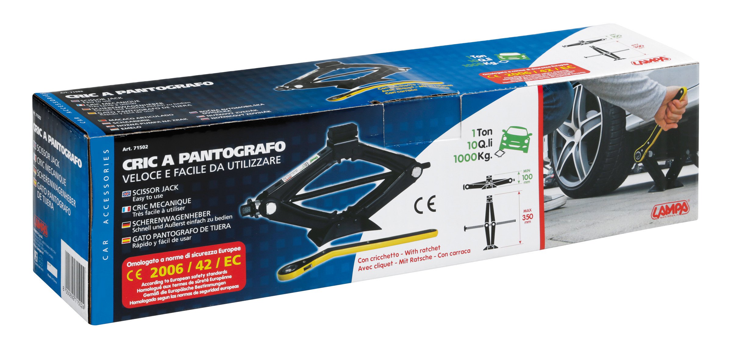 LAMPA 71502 Cric losange avec poignée avec cliquet mécanique noir