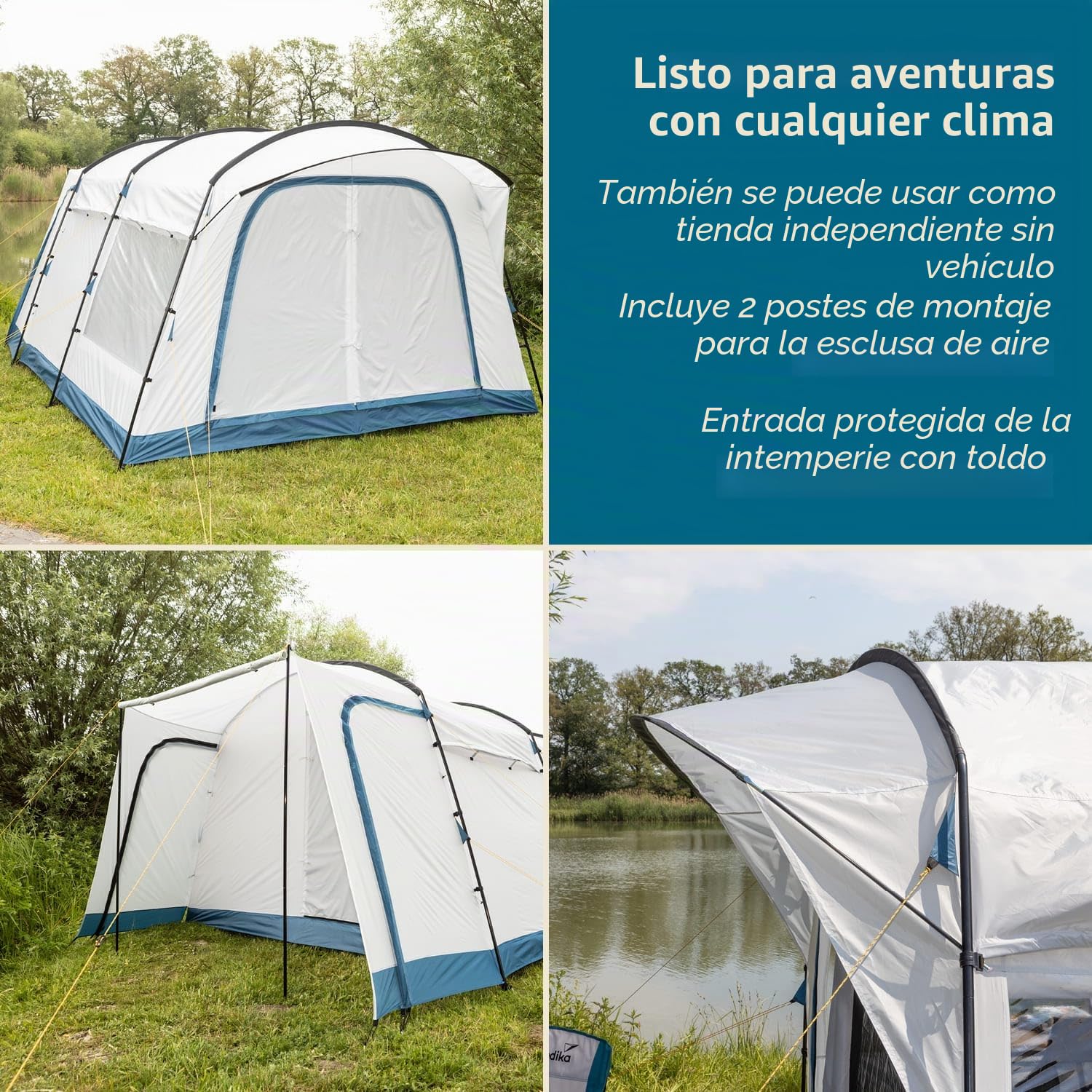 Skandika Tienda de campaña para minibús Vejers/Esbjerg | Postes de Fibra de Vidrio o Postes hinchables, autoportante, 2 m Altura, 3000 mm de Columna de Agua