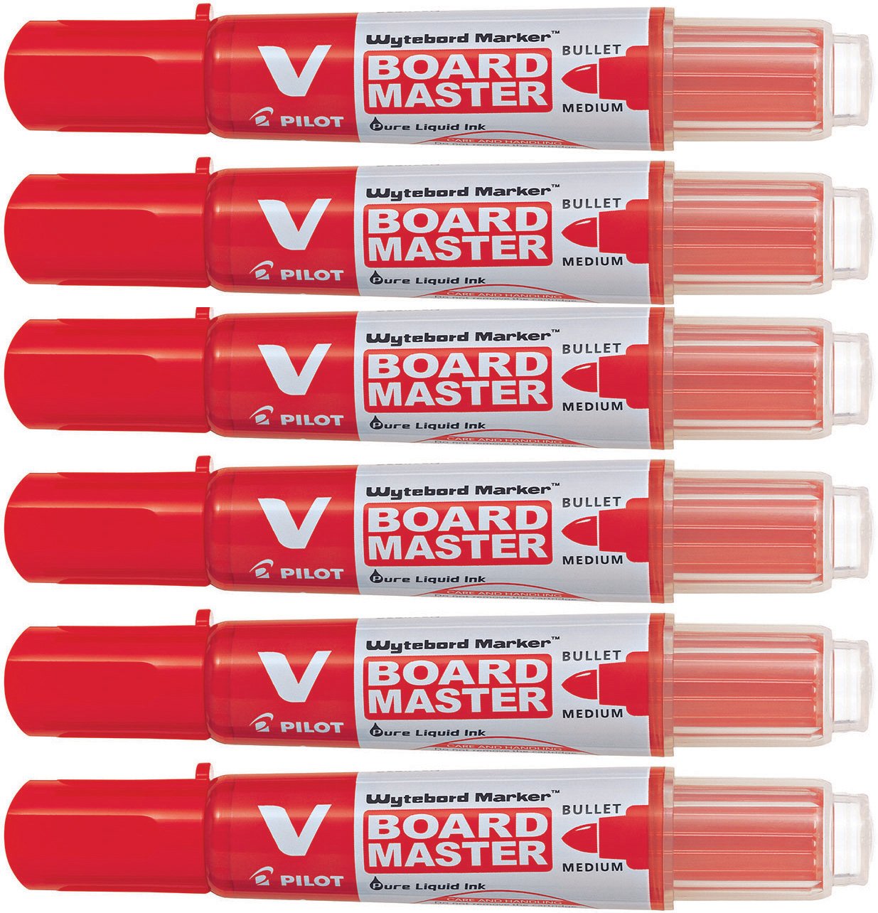 Pilot 020965 V Board White Board Marker (Red - Pack Of 6)