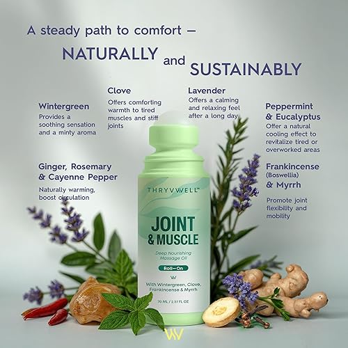 Miniatura 3 de Aceite nutritivo profundo para articulaciones y músculos, no graso, 100% natural con aceites esenciales gaulteria, menta, incienso, mirra, clavo,