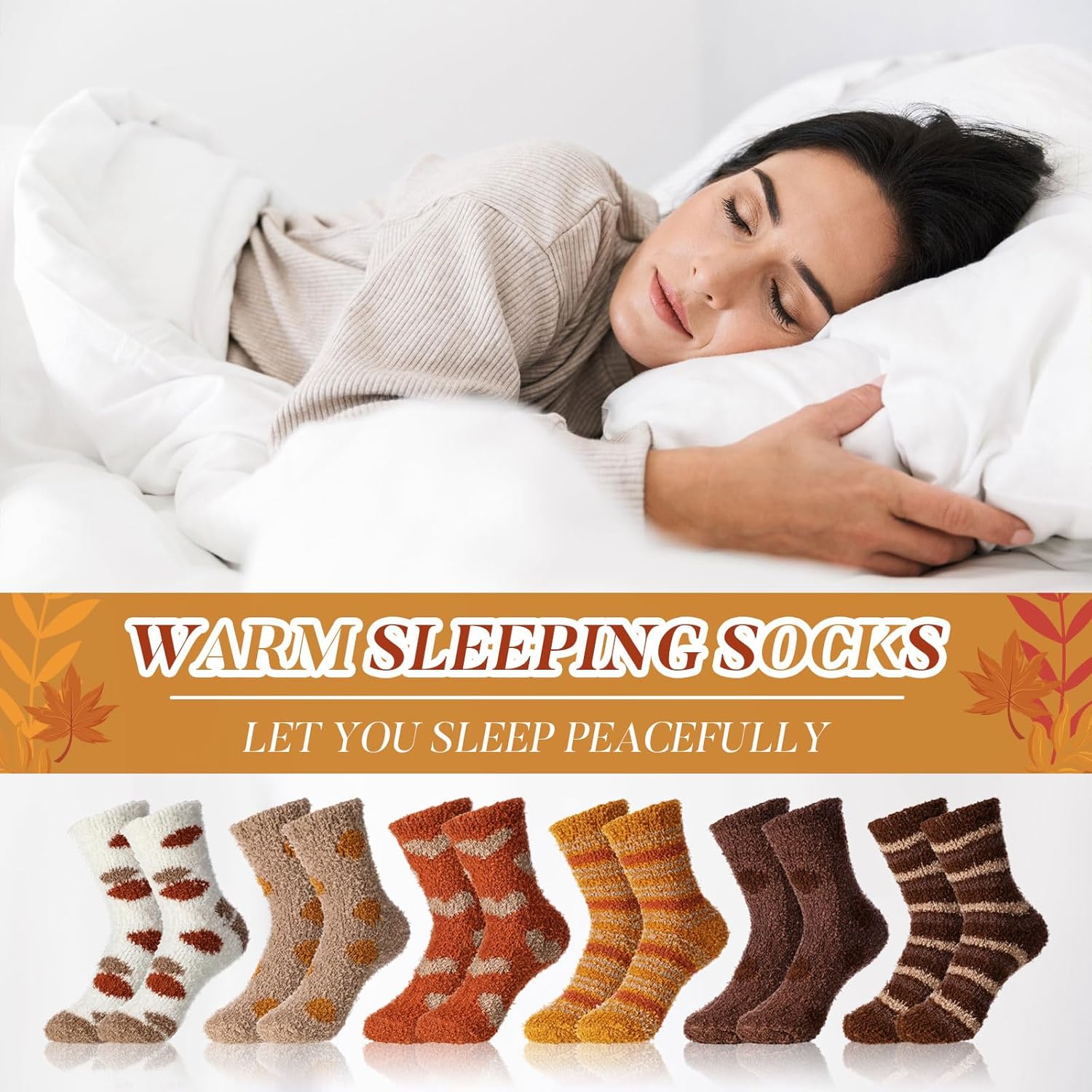 Handepo 60 Pairs Women Fuzzy Socks Bulk Winter Warm Soft Fluffy Crew Sleeping Slipper Socks for Mother's Day Birthday Gifts