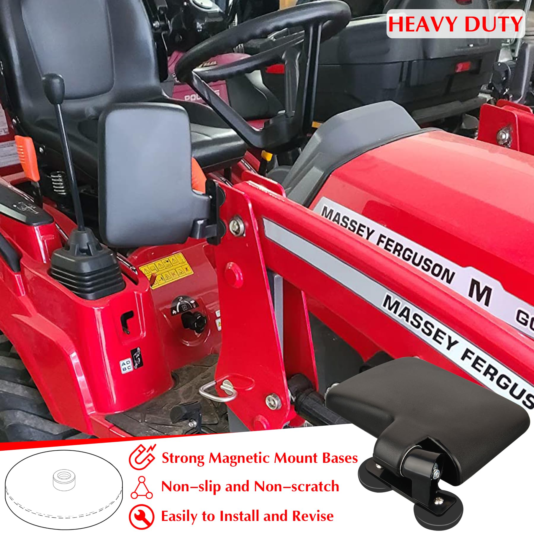 MUTUACTOR Trattore Specchio, accessorio universale per trattore magnetico, senza foratura, antiscivolo, magnetico, camion, golf, specchietto retrovisore, accessorio per trattore (1 paio)