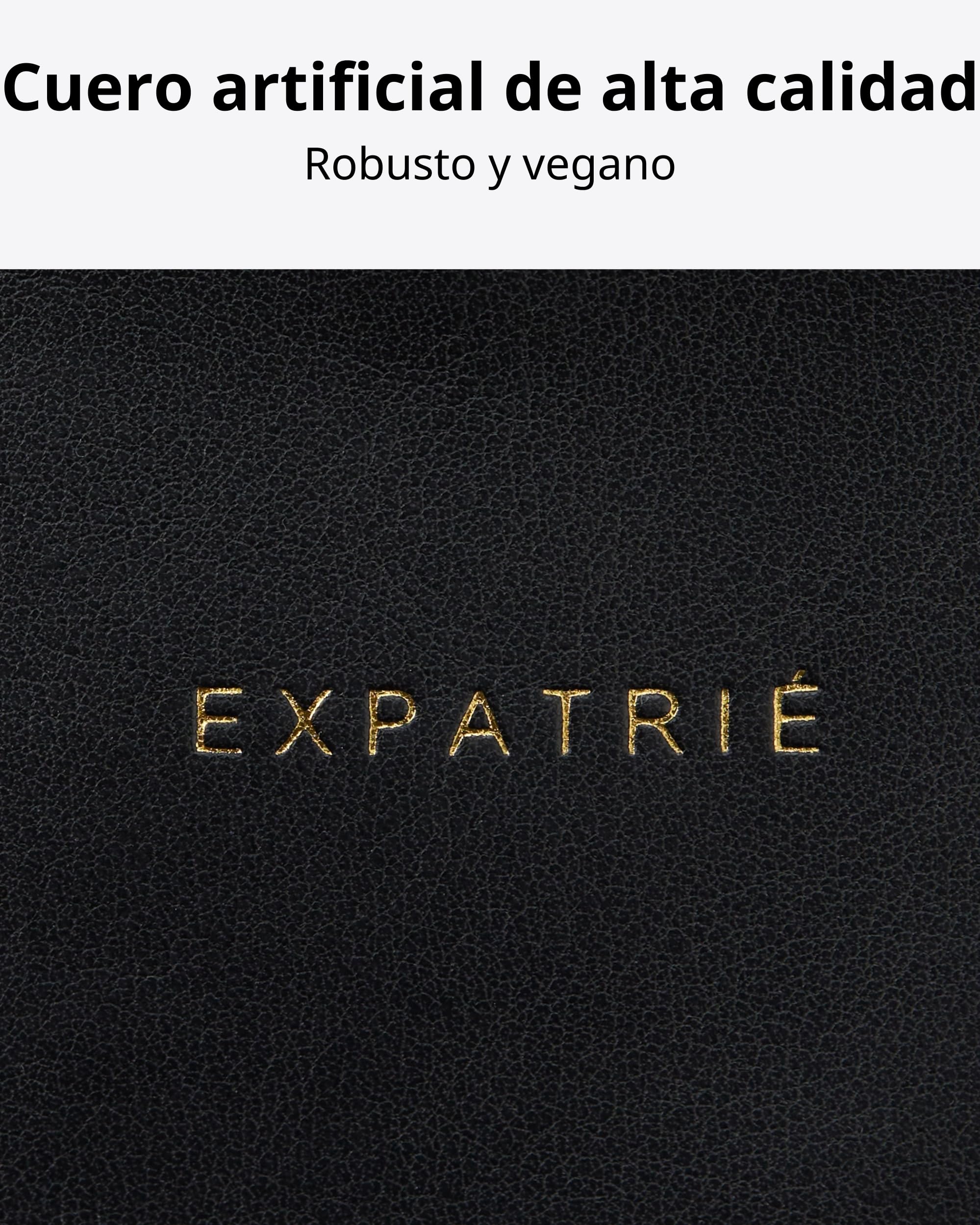 Expatrié Riñonera Mujer Negro - Alice Small - Bolso Canguro de Cuero Vegano para Festivales, Viajes y Todos los Días - Bolsa de Cintura Elegante - Repelente al Agua