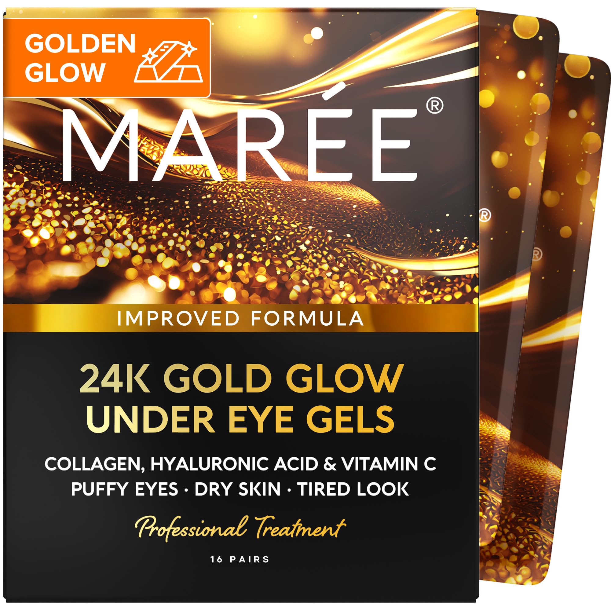 MAREE Under Eye Gels – Ultra-Soothing Under Eye Pads – With Golden Glow Hydrating Formula
