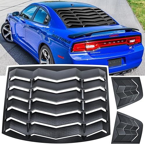 Rejilla de ventana trasera y lateral para Dodge Charger 2011-2024 SXT GT RT Scat Pack SRT Hellcat Widebody Redeye Daytona Parabrisas, cubierta solar