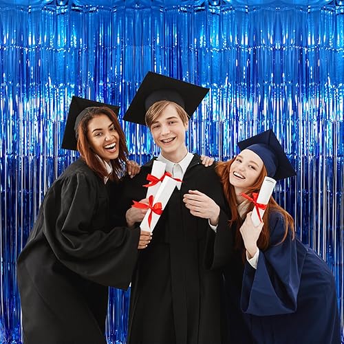 Miniatura 101 de GOER - Cortinas de tiras metálicas/oropel para fiestas, telón de fondo para fotos, cumpleaños, graduaciones, decoraciones y Año Nuevo, de 6.4 x 9.8