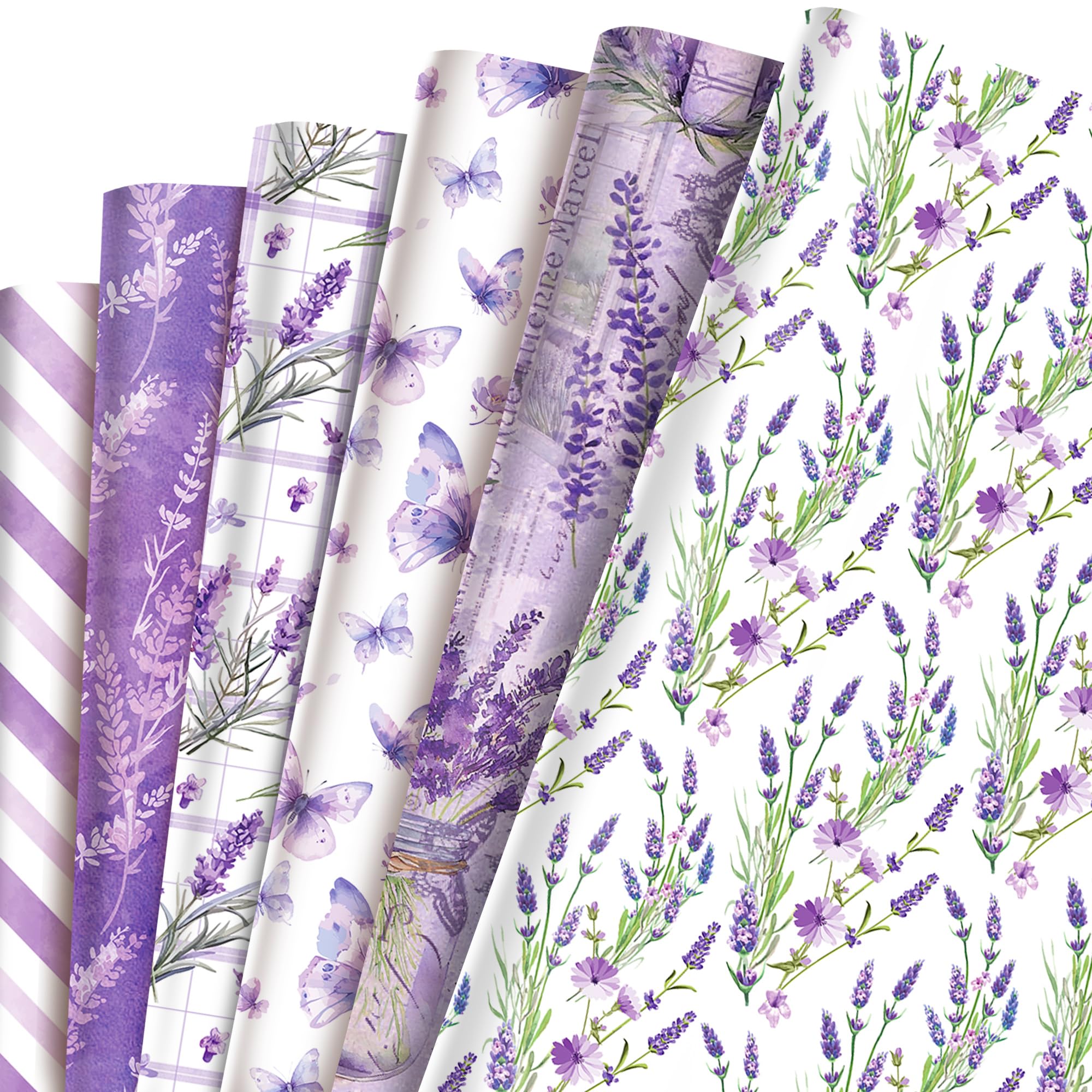 Amazon.com: JOINFANXIN Lavender Wrapping Paper 12 PCS, Purple