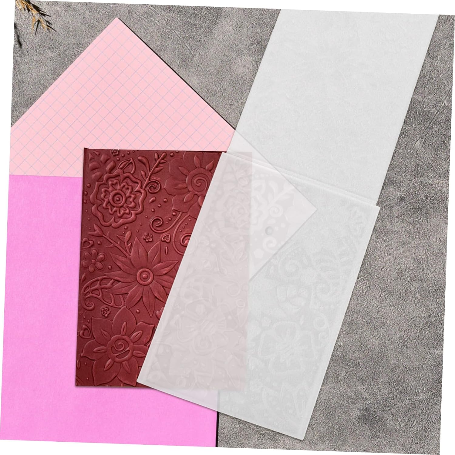 Plastic Embossing Folder Template for Card Making Texture Design for DIY Crafts Scrapbooking Photo Albums and Invitations Durable Plastic Embossed Stencils for Creative Projects