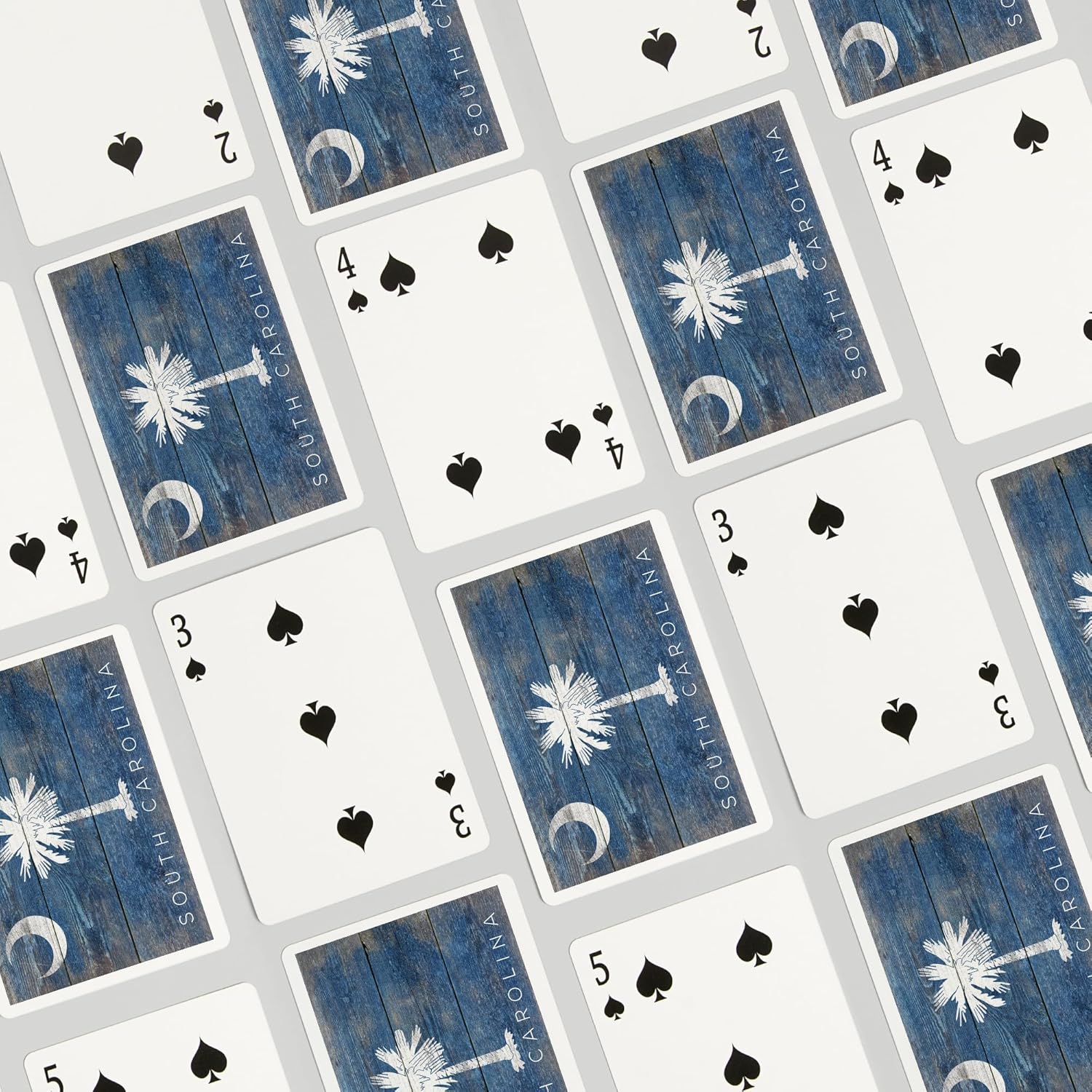 Lantern Press South Carolina, Rustic State Flag, 52 Playing Cards for Adults, Poker Size Card Deck