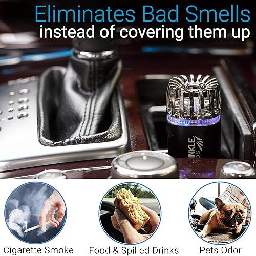 Vista 19 de Purificador ionizante de aire para automóvil, desodorante ionizante antimicrobiano para enchufe de 12 V, con dos cargadores USB, elimina del auto