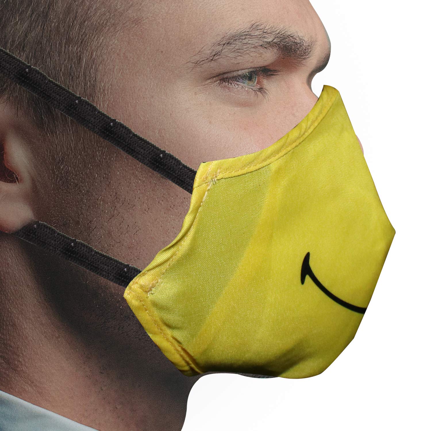 ORILEY ORSM12 Smiley Washable & Reusable Face Mask with 2 Replacement Filter & Adjustable Headloop Elastic Breathable Protective Mouth Cover (10 Pcs) 4