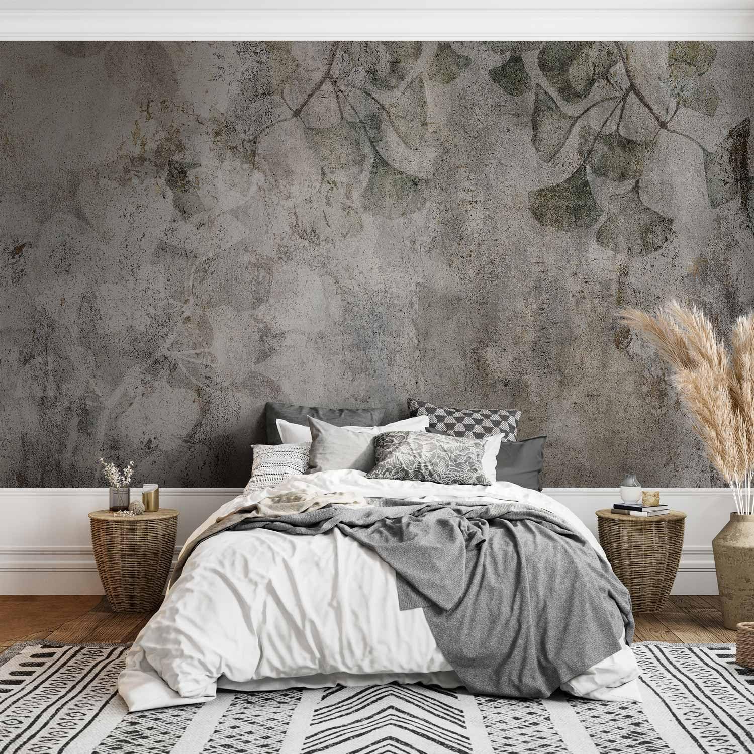 murando - Carta da Parati Adesiva Astratto 343x256 cm Fotomurali Adesivi Murali Rivestimento Parete Moderna per Pareti Adesiva Muro Decorativo Fotomurale Soggiorno Struttura Motivo vegetale Foglie