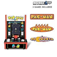 Vista 2 de Arcade1Up Pac-Man Countercade Countertop Arcade Machine with 3 Retro Games, 7" LCD Screen and Full Size Real Feel Joysticks and Buttons