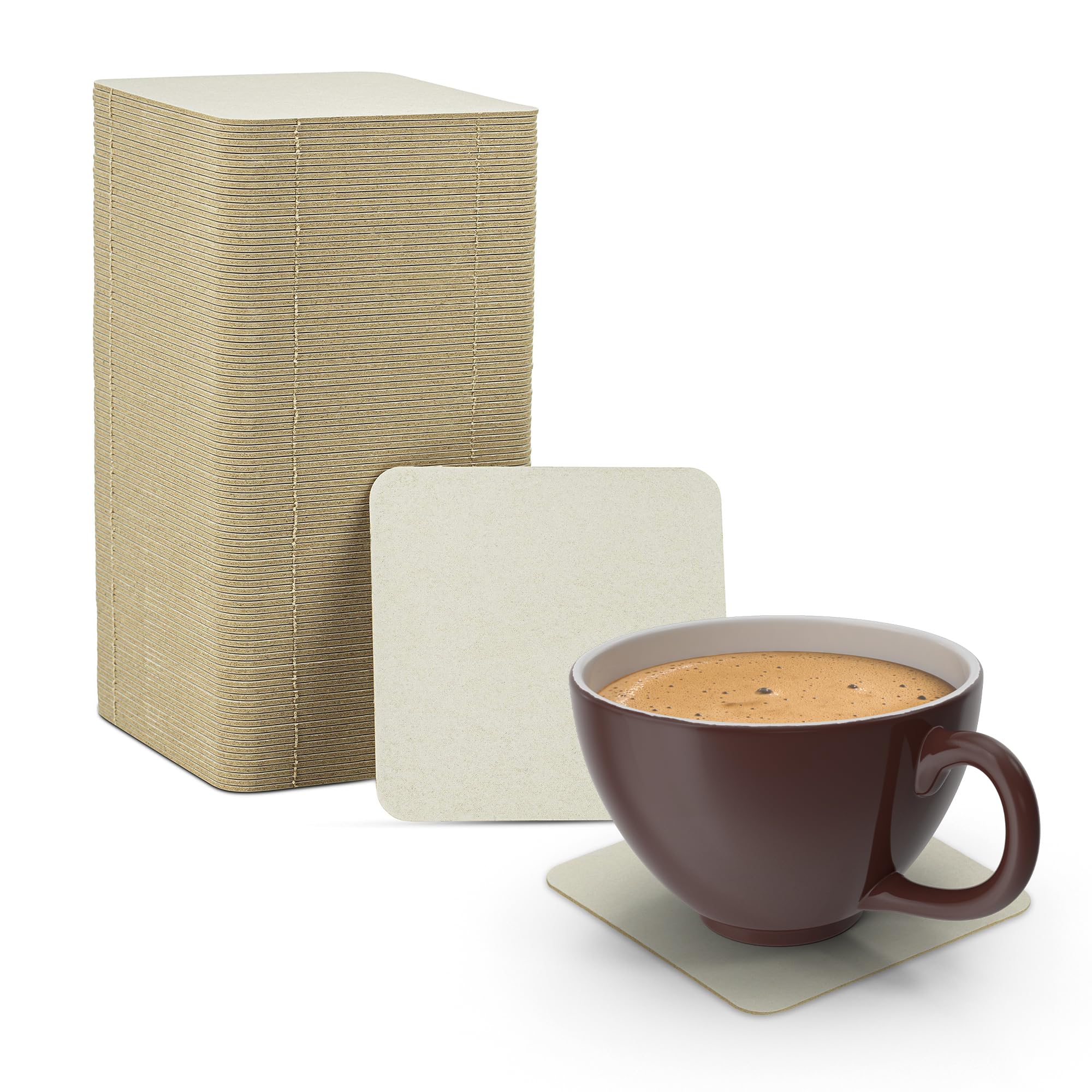 MT Products Blank Heavyweight Cardboard Square Coasters for Your Beverages