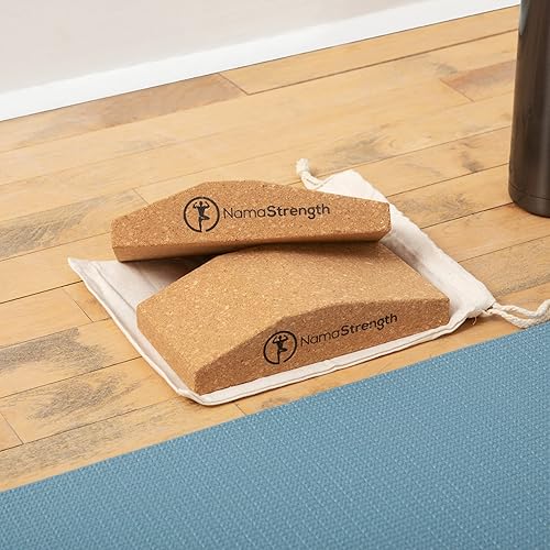 Miniatura 9 de NamaStrength Cuña de yoga para muñeca, soporte de muñeca, bloque de cuña de yoga, corcho, yoga, soporte de muñeca antideslizante, juego de 2