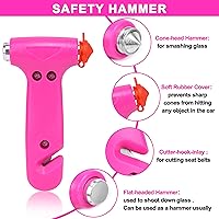 Vista 5 de Kit de emergencia rosa para automóvil, kit de accesorios de emergencia para automóvil de alta calidad con cables de puente, linterna, pala, juego