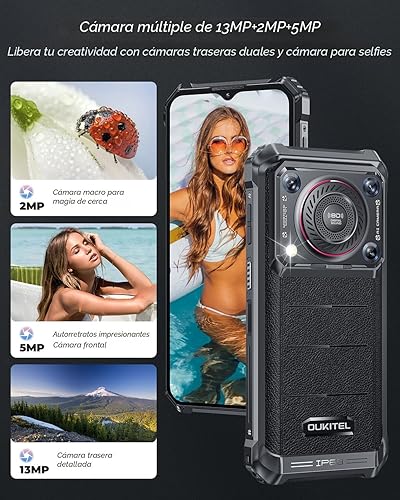 Miniatura 7 de OUKITEL WP36 - Teléfono resistente desbloqueado 2024-10600mAh, teléfono celular de 16 GB+128 GB, pantalla de 6.52 pulgadas, altavoz fuerte de 128