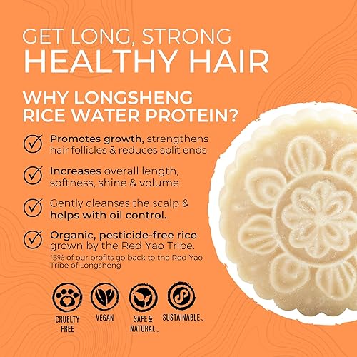 Miniatura 2 de VIORI Citrus Yao barra de champú hecha a mano con agua de arroz y agentes naturales sin residuos sulfatos parabenos crueldad ni ftalatos pH