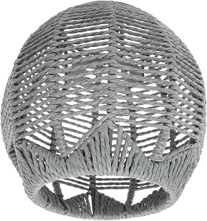 Handmade Woven Rattan Pendant Light Shade 5.91X5.91X5.51 Inch Chandelier Cover for Ceiling Wall and Table Lamps Natural Warm Diffuse Lighting