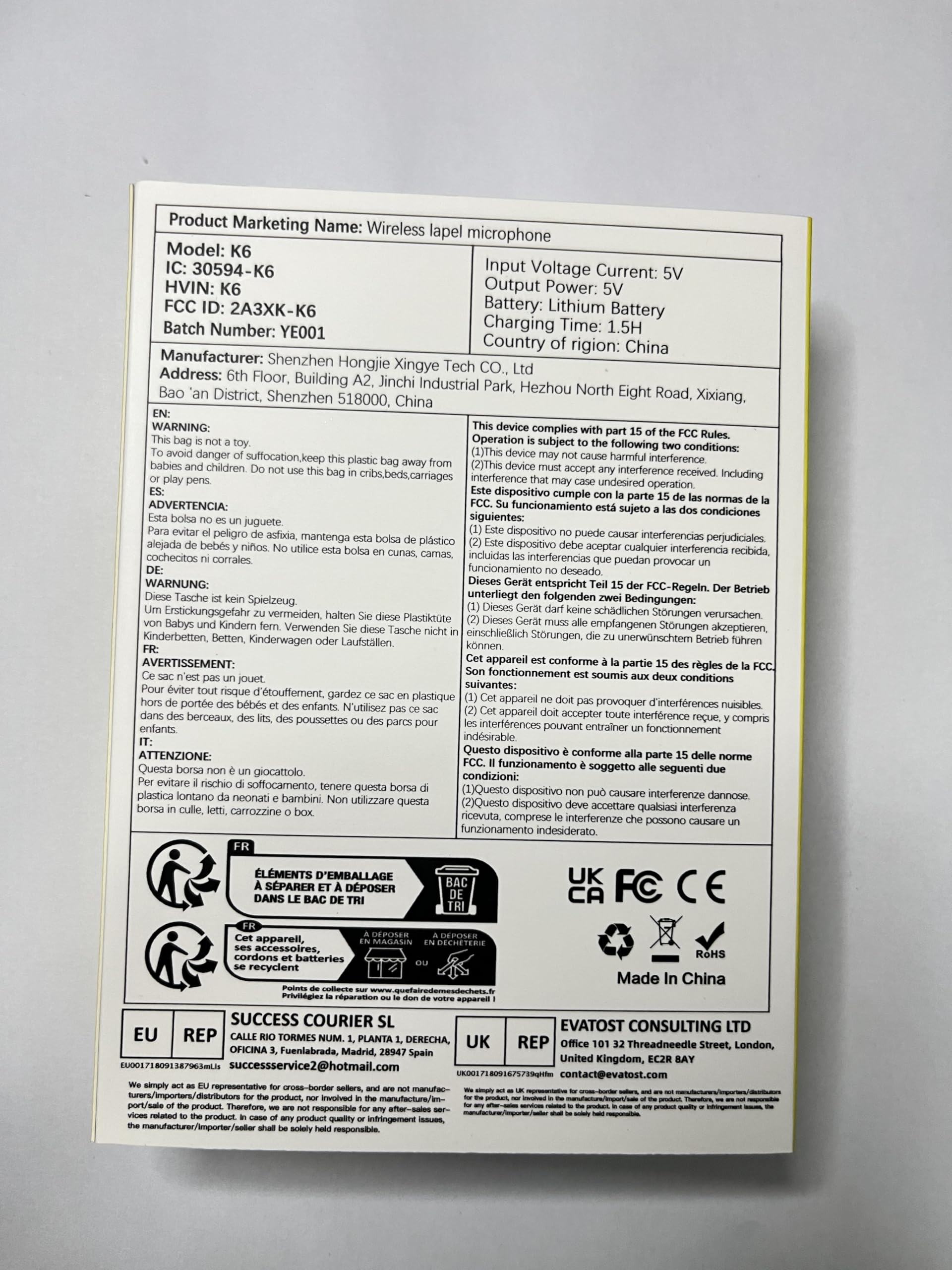 Micro Cravate pour téléphone avec émetteur, Affichage numérique et étui de Chargement 40 Heures, Microphone Cravate sans Fil avec Port USB Type C pour Enregistrement vidéo-Lot de 2