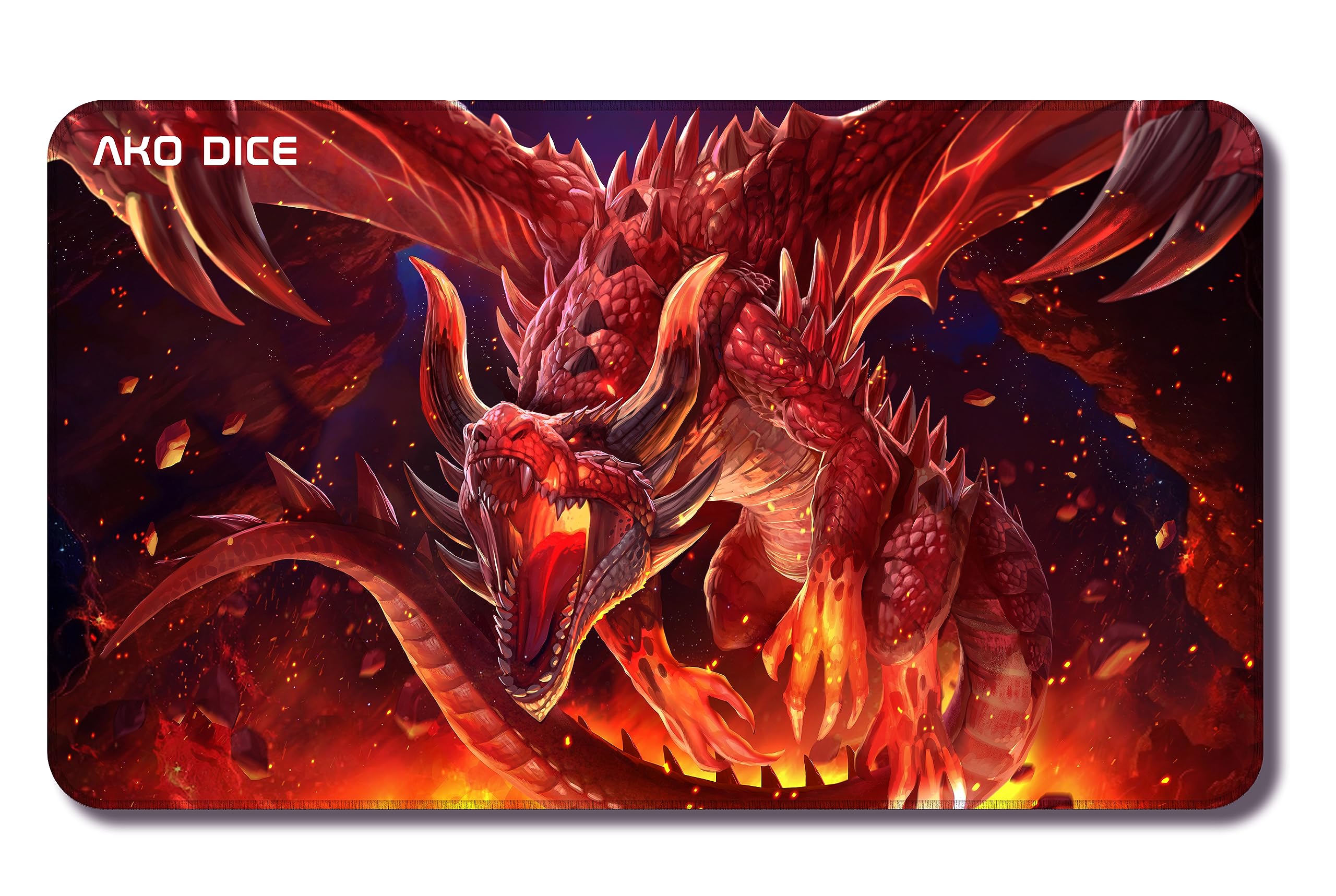 Dragon Mouse Pad | Large Gaming Mouse Pad Dragon | Dragon Desk Mat | Nonslip 24x14 Inch Gaming Mouse pad Dragon (FIRE)