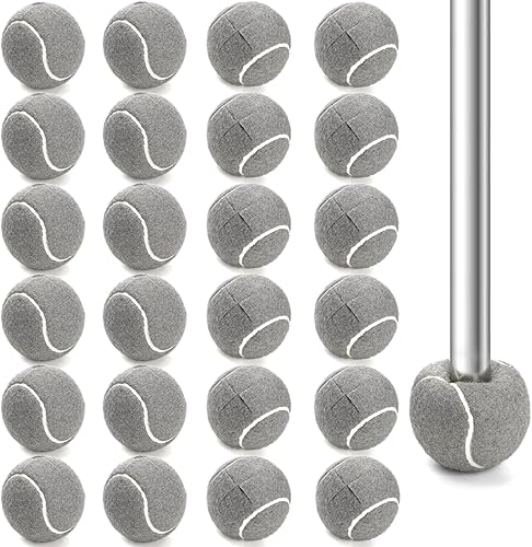 Hiceeden 24 pelotas de tenis precortadas para caminantes, pelotas de tenis resistentes para caminar, pelotas de tenis de larga duración para silla,