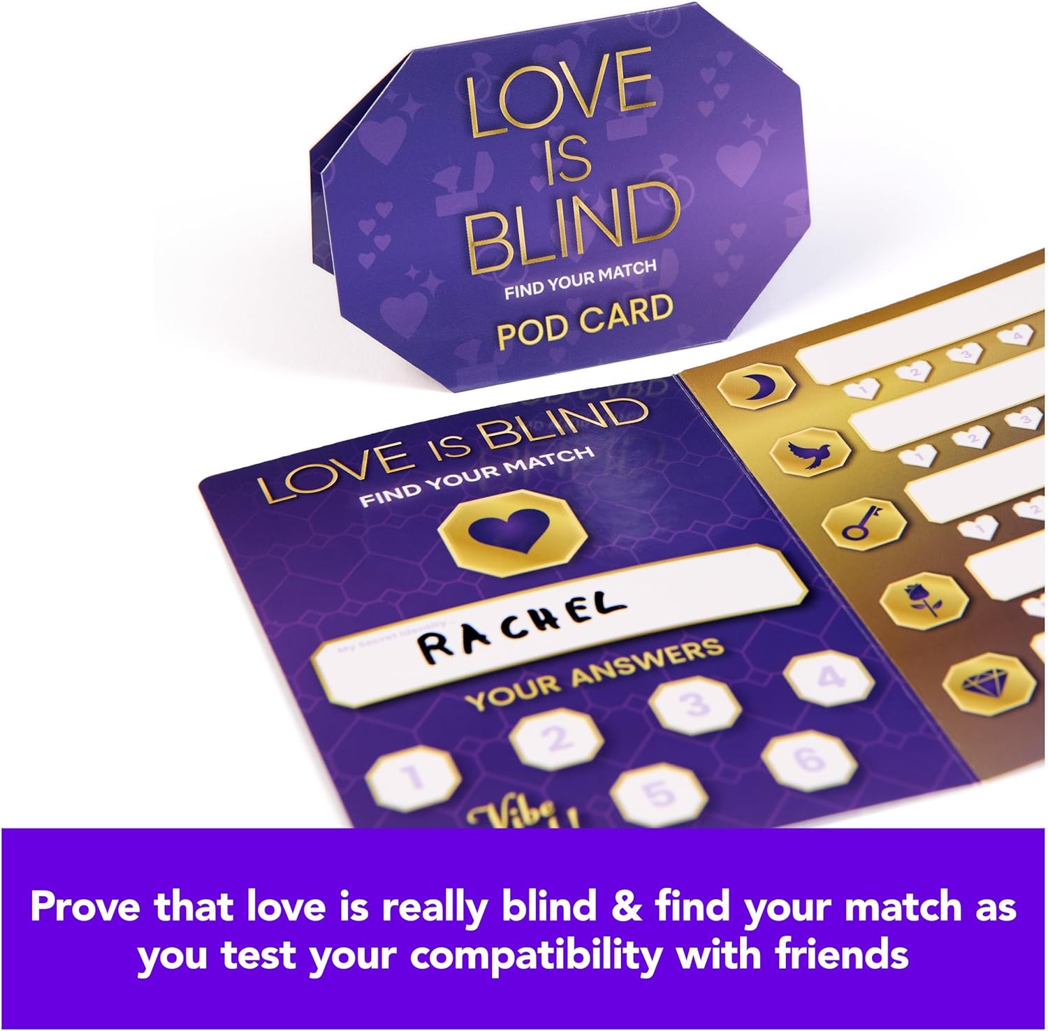Spin Master Games, Love is Blind - Find Your Match, Party Games for Friendsgiving, Happy Hour, Bachelorette Party, Gifts for Couples, 2-6 Players for Ages 18 & Up
