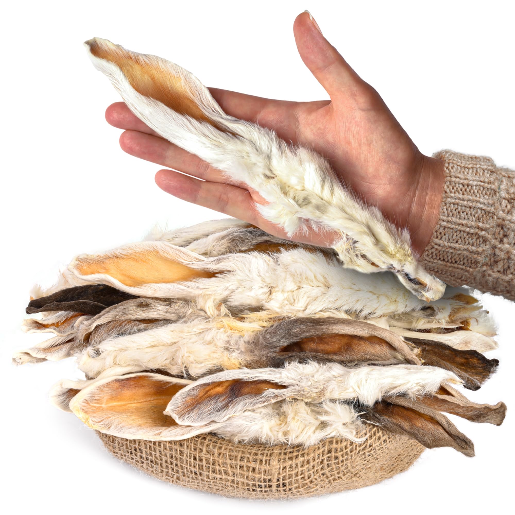 Rabbit Ears with Fur Dog Treats
