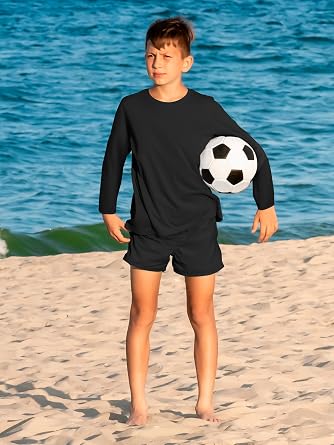 Youth Neon Shirts Dry Fit Long Sleeve Athletic T-Shirts Boys Girls UPF 50+ Quick Dry Neon Shirt for Kids 2T to Youth