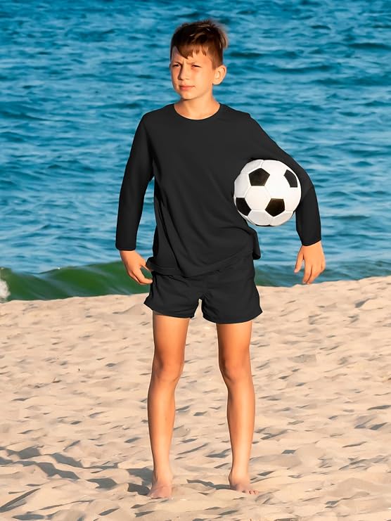 Youth Neon Shirts Dry Fit Long Sleeve Athletic T-Shirts Boys Girls UPF 50+ Quick Dry Neon Shirt for Kids 2T to Youth