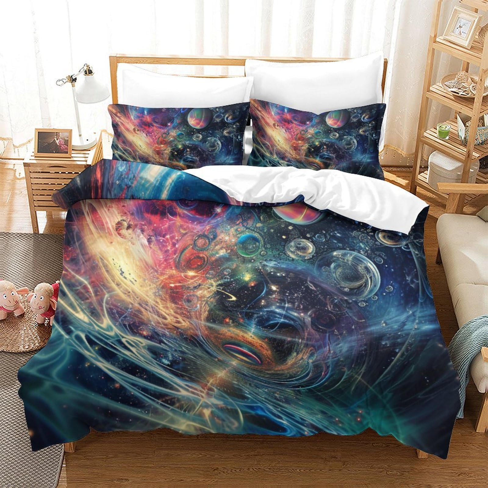 Housse de couette ciel étoilé 3D pour transformer la chambre d'enfant en nuit magique