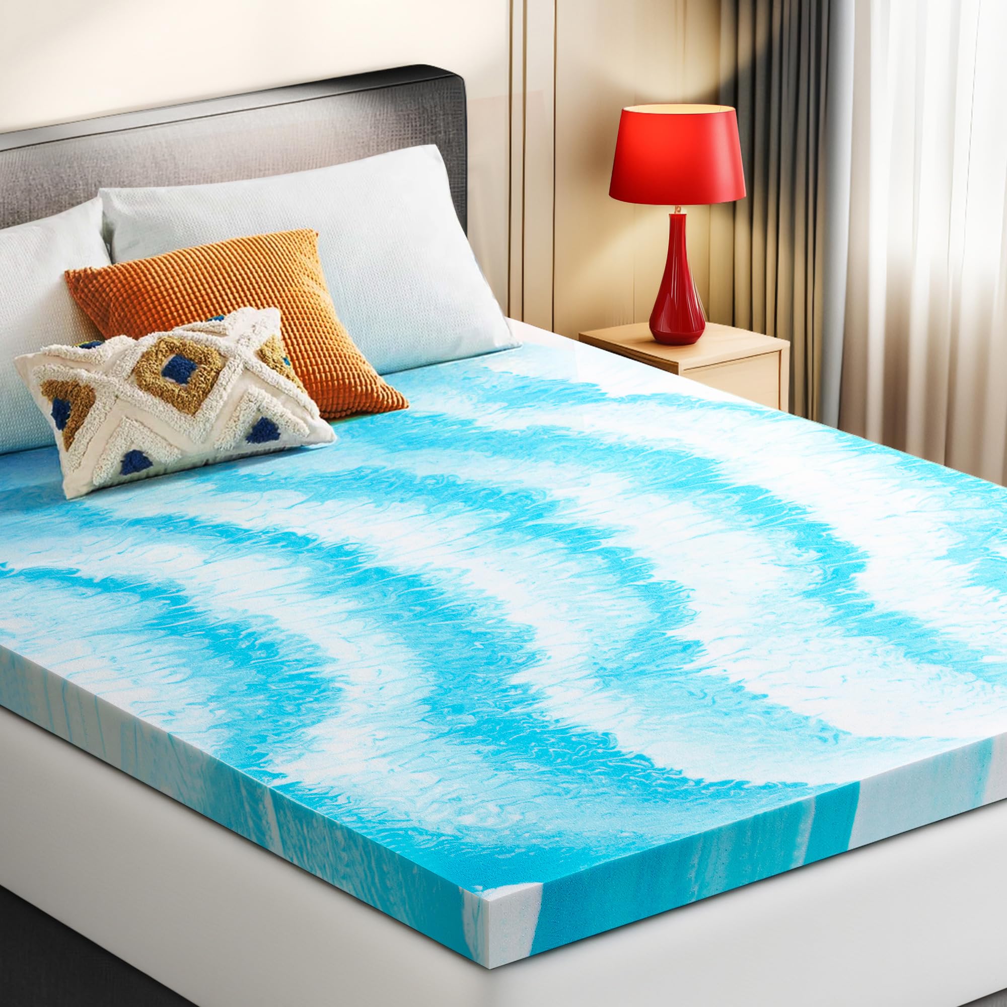 2 Inch Memory Foam Mattress Topper, Soft Gel Infused