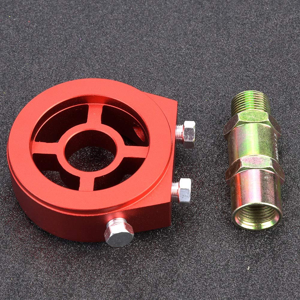 Kit adattatore per misuratore di temperatura olio a piastra sandwich con radiatore filtro olio universale in alluminio, rosso
