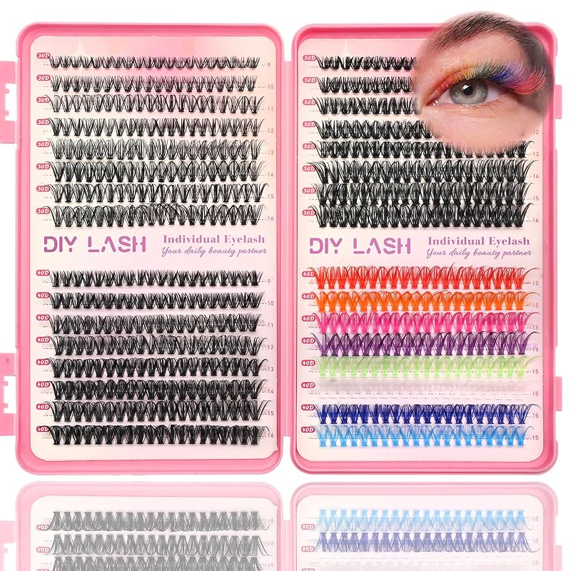 ISTGIFT Cílios Postiços em Tufo D Curl Wispy, Comprimentos de 9 a 16 mm