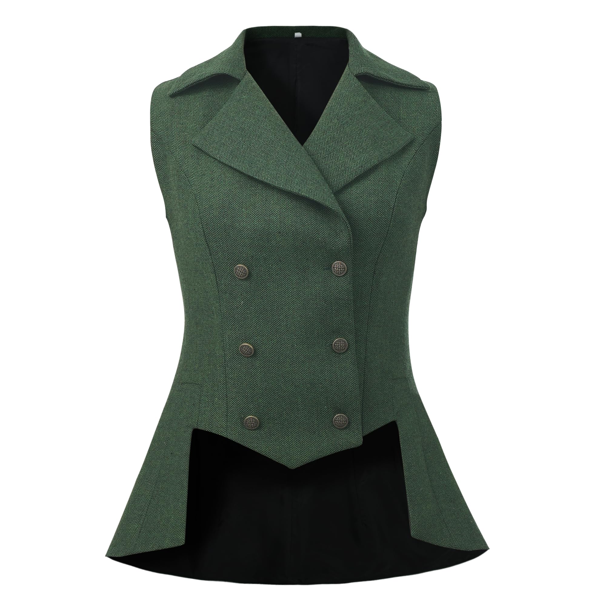 UniqKaliber Viktorianische Damen-Weste, 1920er-Jahre-Stil, Renaissance-Tweed, Frack, Gothic, Steampunk-Weste, Jacke, Top