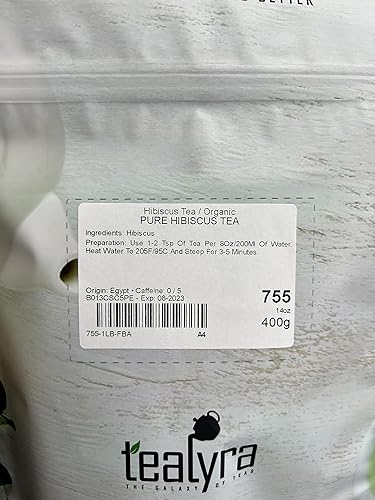Miniatura 6 de Tealyra - Té de hierbas de hibisco puro - Karkade de hojas sueltas - Karcade rico en vitaminas - Cultivado salvaje saludable - Sin cafeína (14 oz