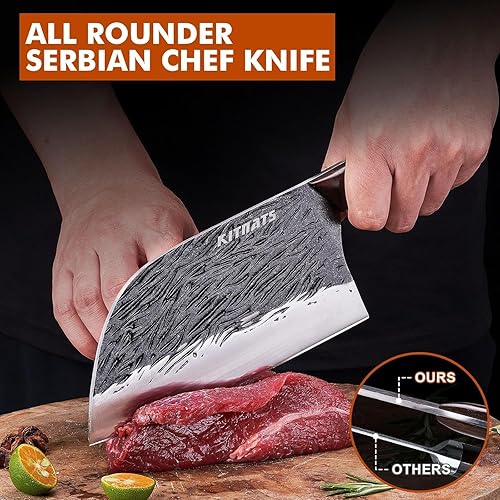 Miniatura 3 de Juego de 3 cuchillos de carnicero, cuchillo de chef serbio forjado a mano, cuchillo de carne, cuchillo de deshuesado, juego de cocina para cortar