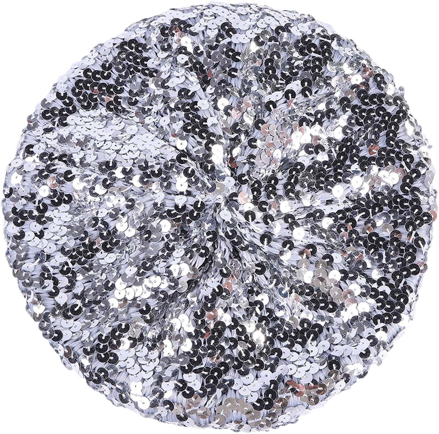 1PCS Women Sparkly Sequins Beret Hat, Flash Sequined Headdress Shining Beanie Cap Dancing Hat for Girls Festival Party Club, Fun Costume Stretch Mermaid Dancing Cap