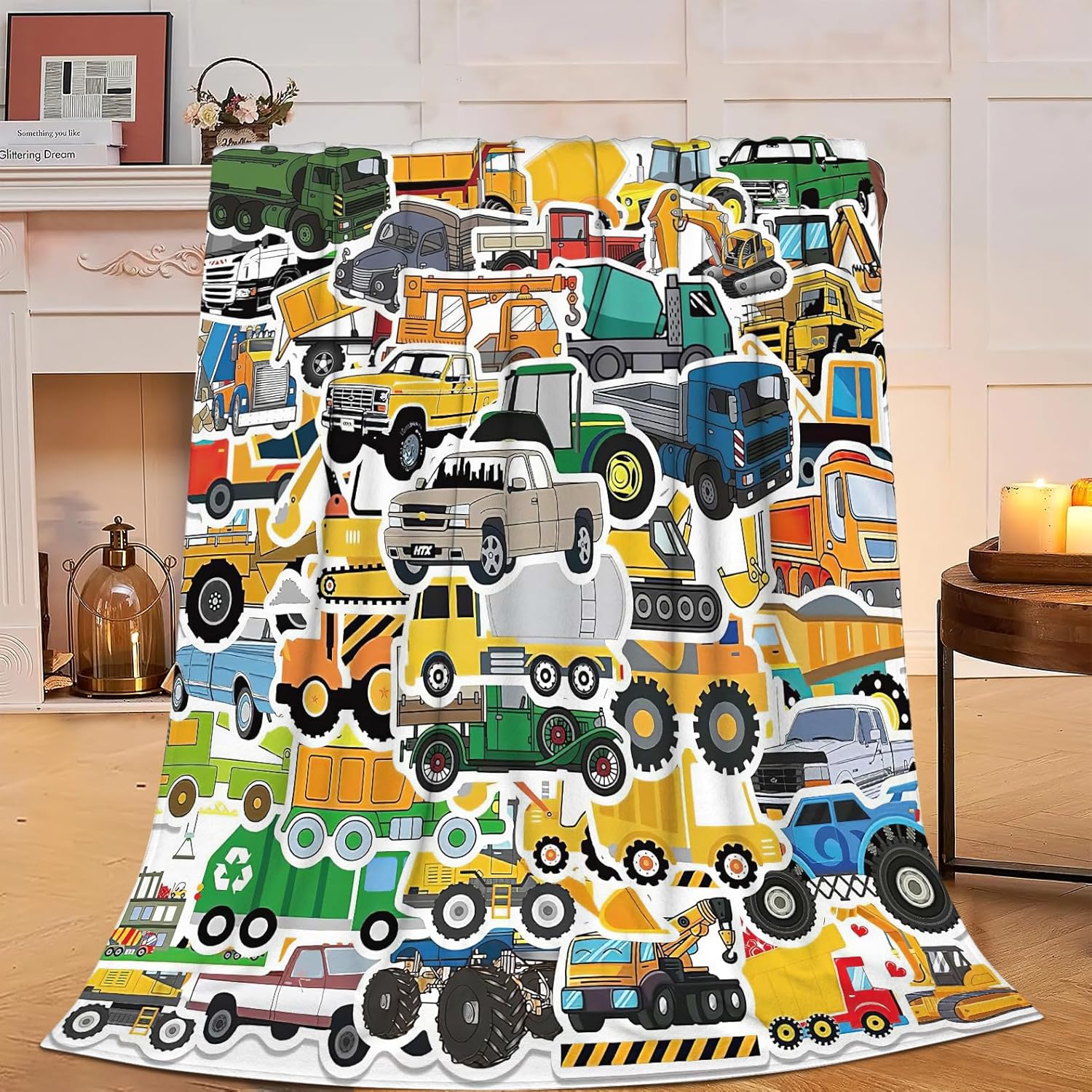 Kids Toddler Blanket Construction Excavator Truck Blanket