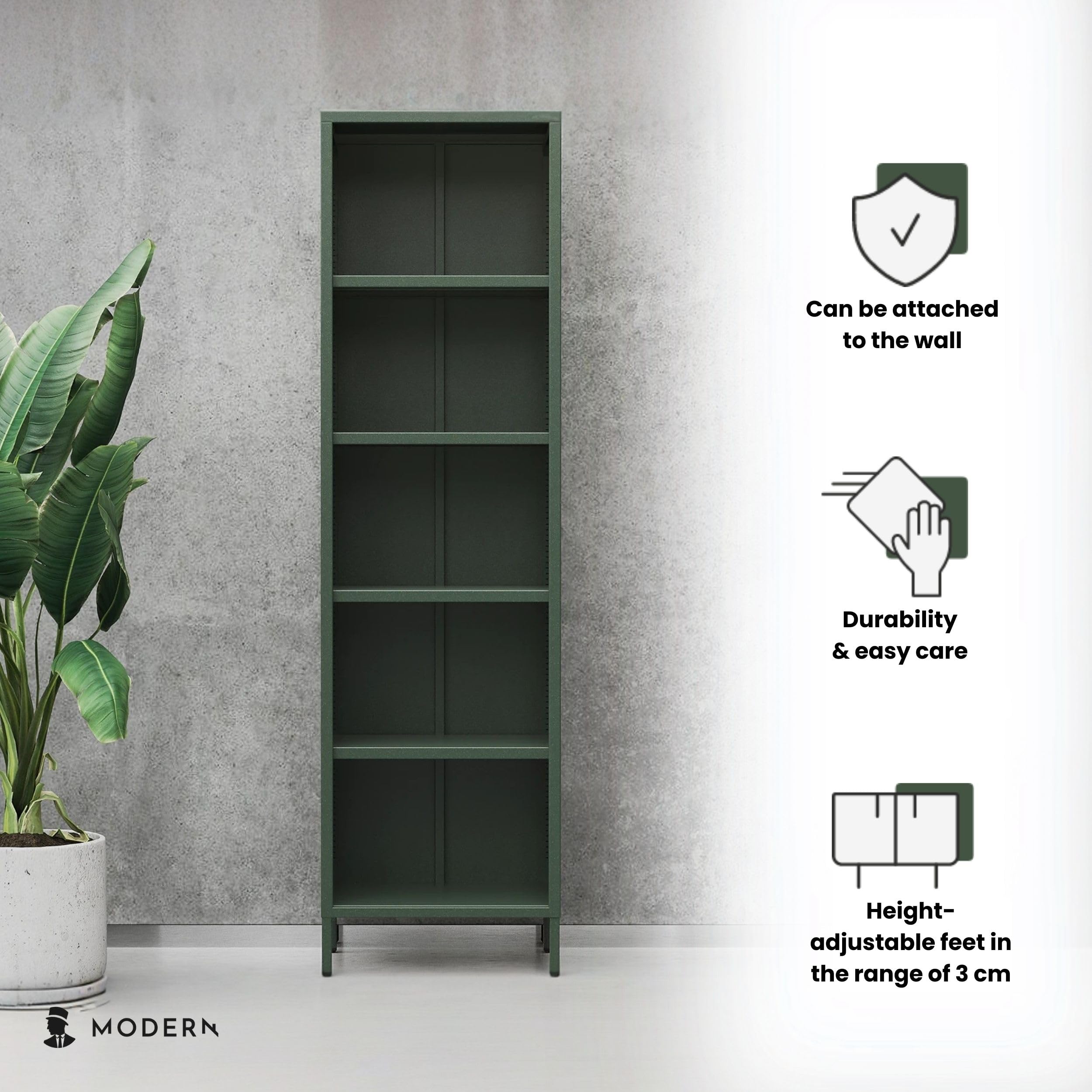 Goodivery ® Moderne Industriële Boekenkast van Metaal met 4 Niveau's en