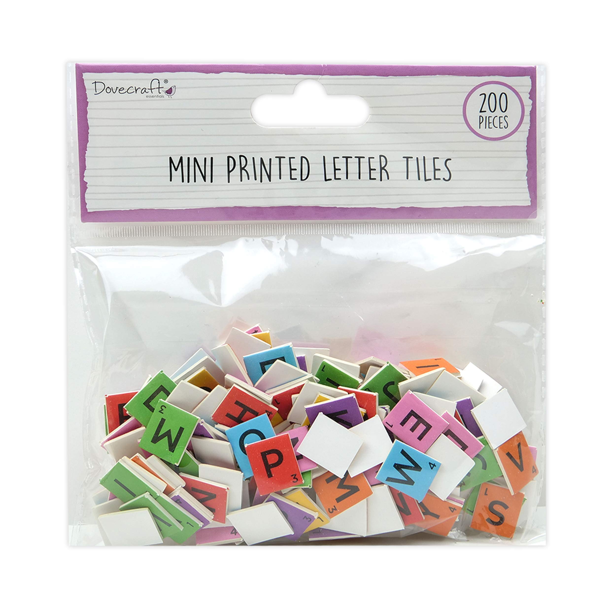 Dovecraft Multi Essentials Mini Letter Tiles Brights, One Size