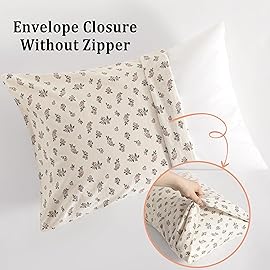 NTBAY 2 Pack 100% Natural Jersey Cotton Toddler Pillowcases, Super Soft and Breathable Travel Pillow Cases with Envelope Closure for Nursery, 13x18 Inches, Pink and Ivory Floral