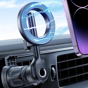 Miracase for MagSafe Car Mount [ 16 أقوى مغناطيس ] حامل هاتف مغناطيسي Air Vent للسيارة, [ سهل الاستخدام ] حامل هاتف بدون استخدام اليدين متوافق مع iPhone 14 13 12 Pro Max Plus Mini جميع الهواتف   